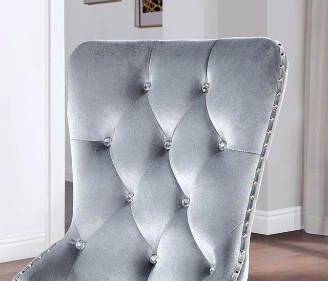 ADALIA Wingback Chair (2/CTN), Silver/Dark Gray - Image 3