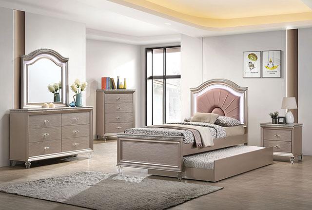 ALLIE Night Stand Beige & Rose Gold - Image 4