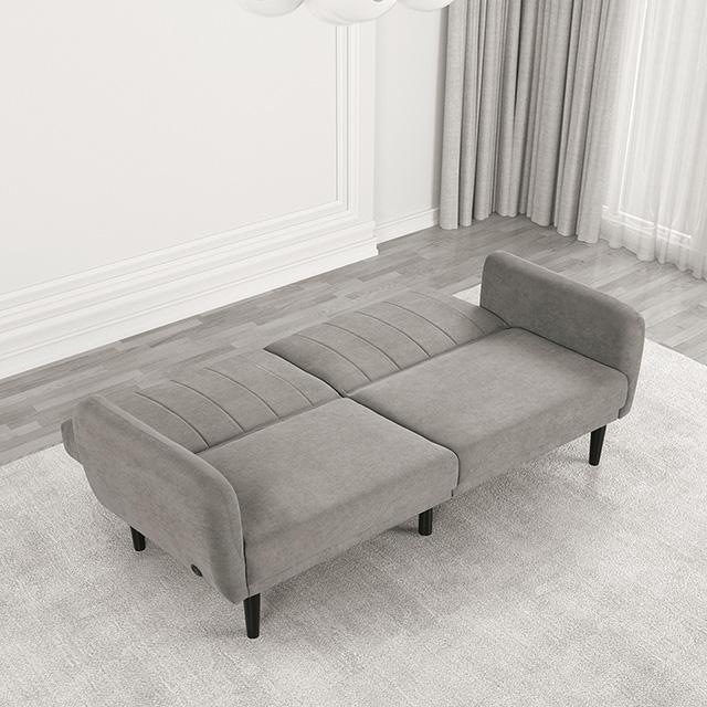 Aristide Futon Sofa Grey & Brown - Image 3