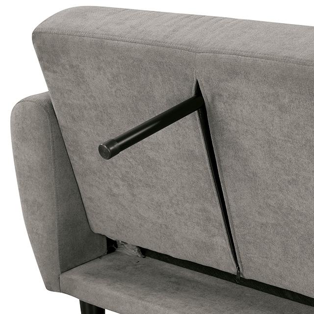 Aristide Futon Sofa Grey & Brown - Image 7