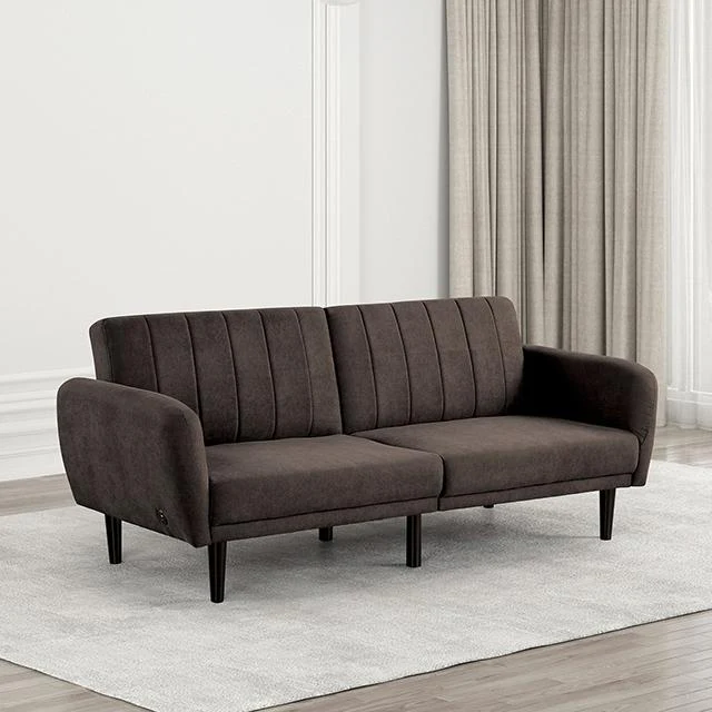 Aristide Futon Sofa Grey & Brown - Image 8
