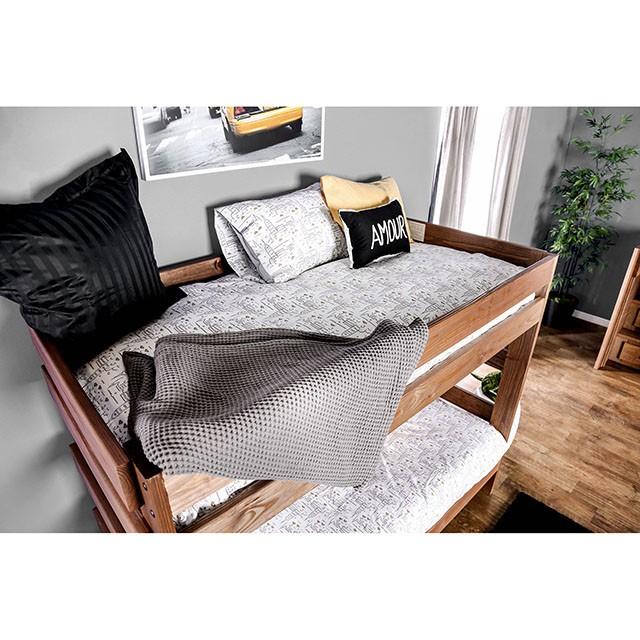 Arlette Twin/Twin Bunk Bed Brown, Black, Gray, & White - Image 5