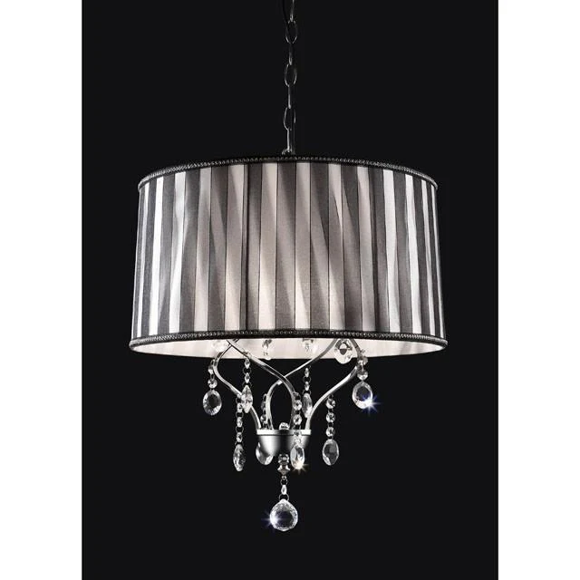 Arya Black/Chrome Ceiling Lamp, Hanging Crystal - Image 2