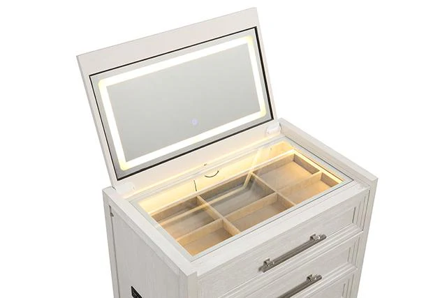 Ashbourne Bedside Vanity Set with Stool Contemporary - Image 12