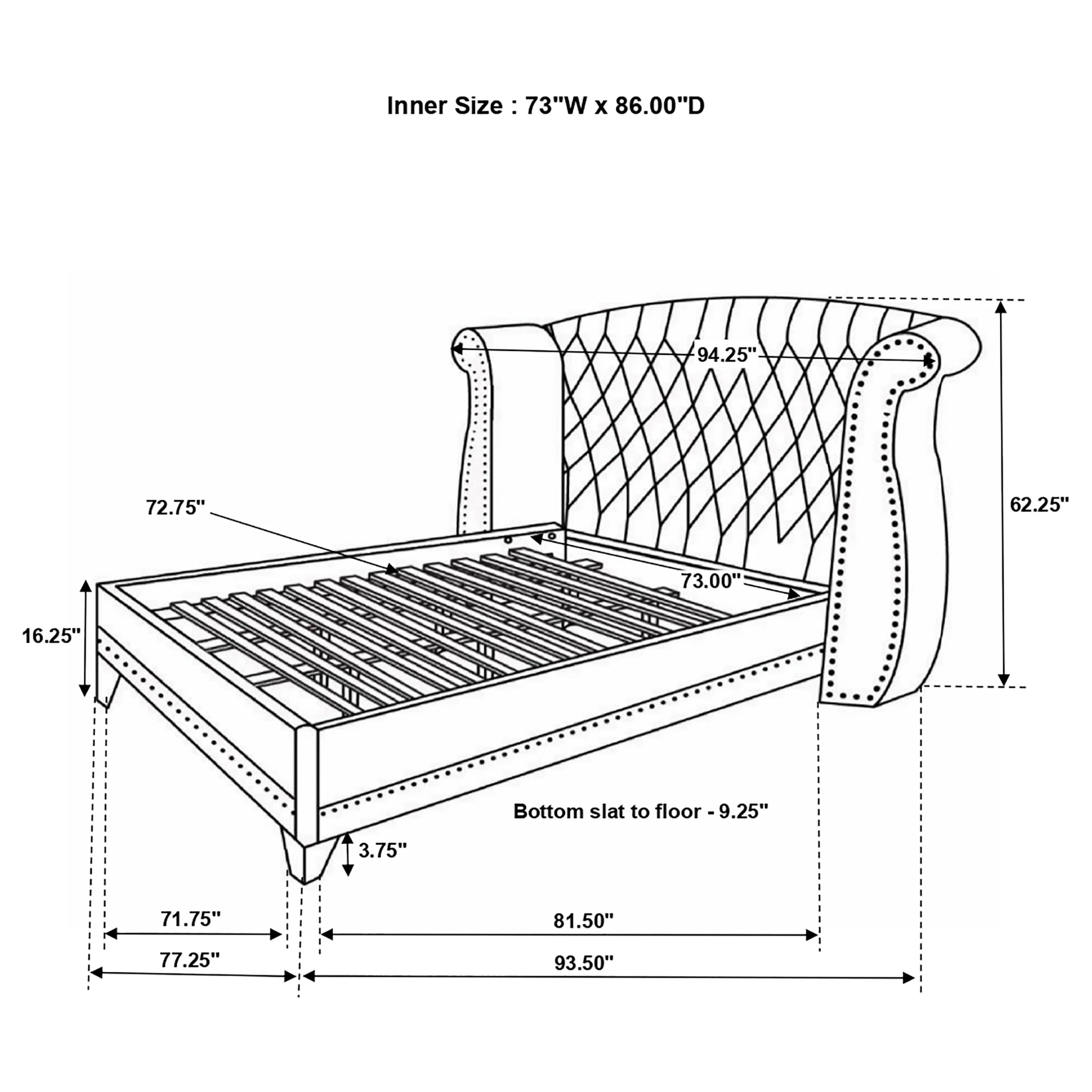 Barzini Wingback Platform Bed - Image 25