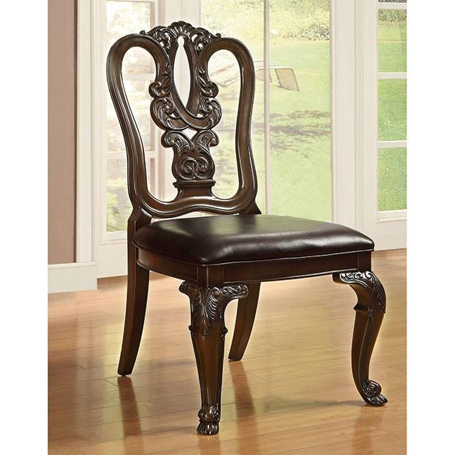 Bellagio Brown Cherry Wooden Side Chair (2/CTN) - Image 2