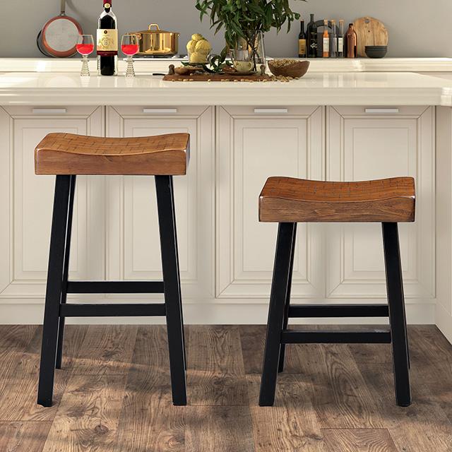 Biasca 24" Stool (2/CTN) White, Brown, & Black - Image 6