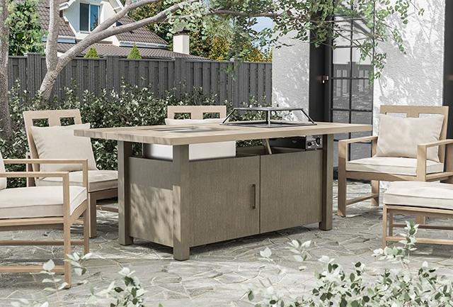 Bordeaux Dining Table w/ Fire Pit & Cooler - Image 2