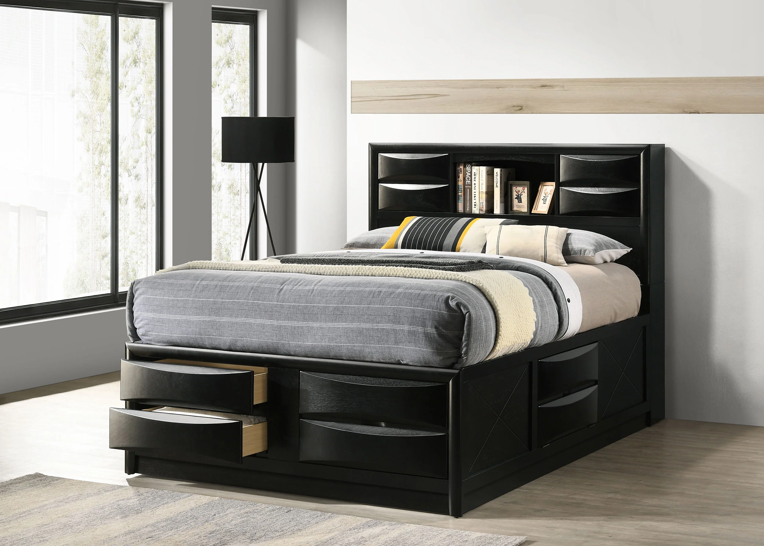 Briana Bookcase Platform Storage Bed - Image 2