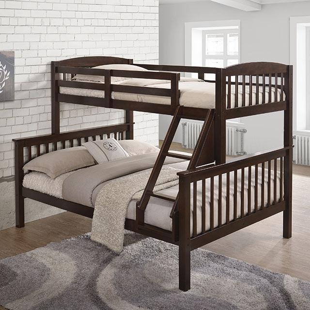 Brookings Twin/Full Bunk Bed White, Brown & Black - Image 2
