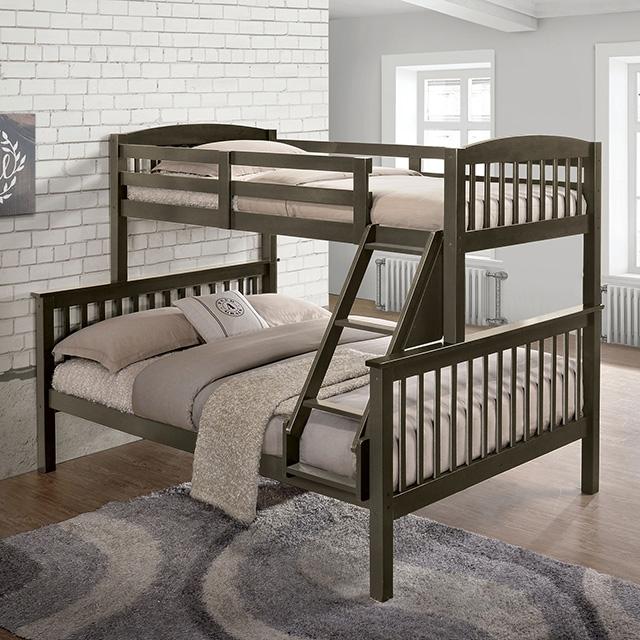 Brookings Twin/Full Bunk Bed White, Brown & Black - Image 3