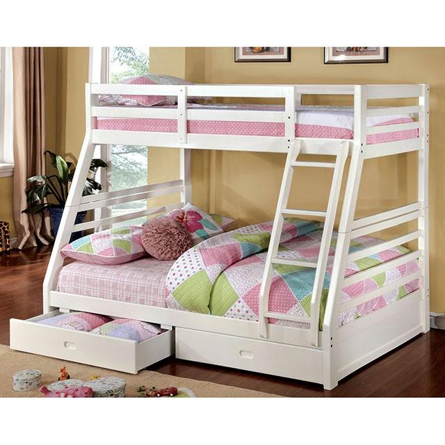California II Cherry Twin/Full Bunk Bed w/ 2 Drawers Cherry, Walnut, Grey, &Oak - Image 9