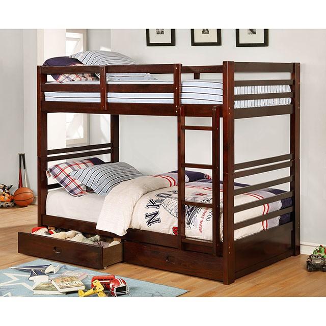 California Iv Black, Walnut, Gray, & White Twin/Twin Bunk Bed - Image 4