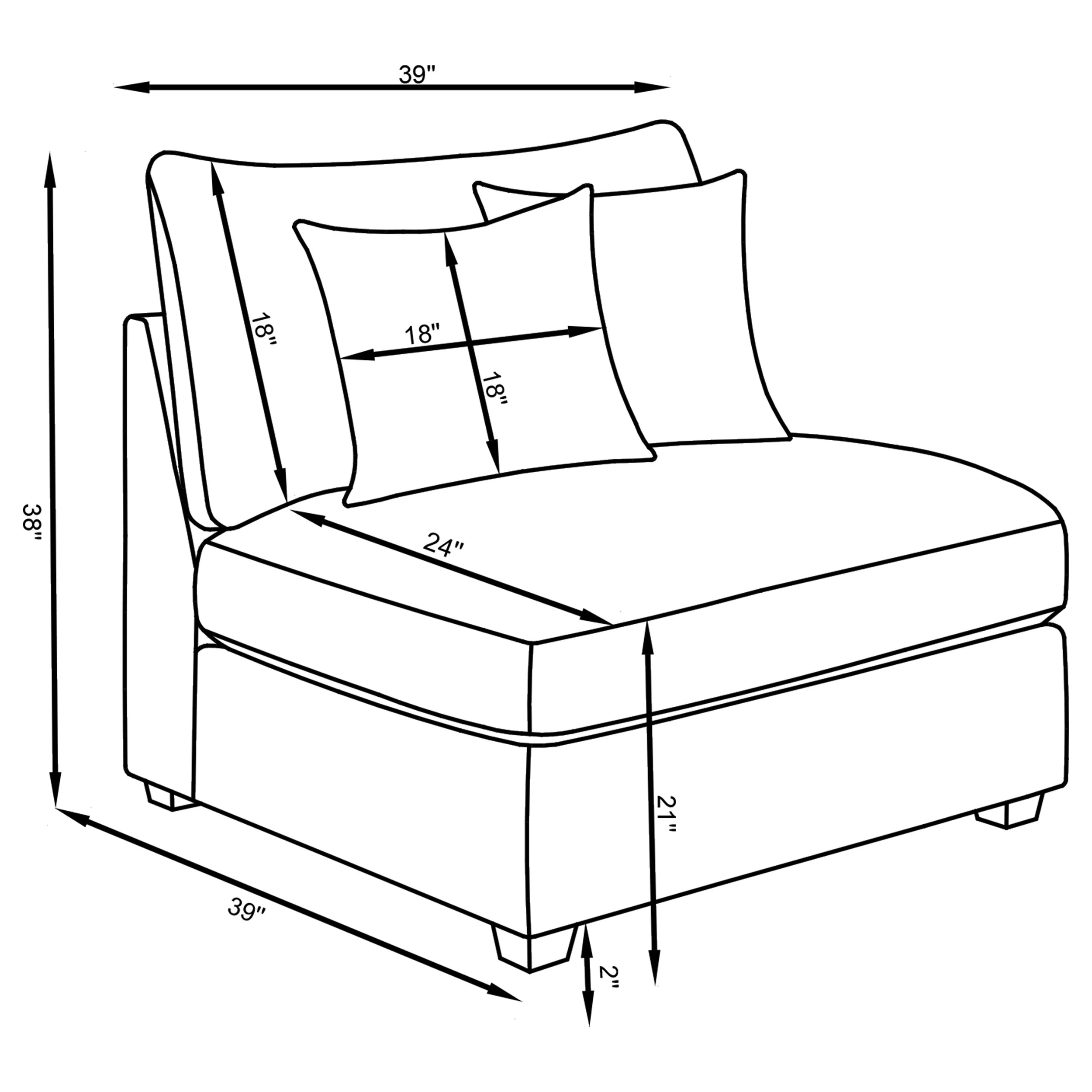 Cambria Armless Chair - Image 13