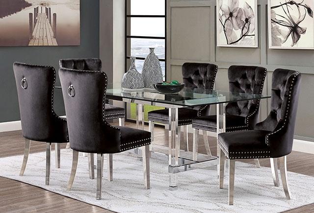 Casper 7 Pc Dining Table Set Chrome - Image 3