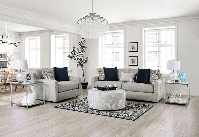 CHANCERY Chair & Half, Gray/Navy - Image 2