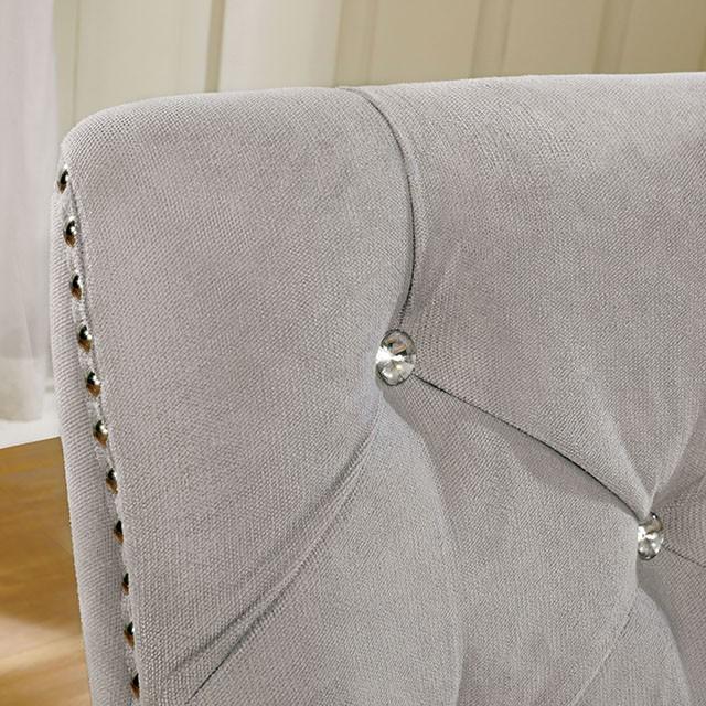 DIOCLES Silver/Light Gray Side Chair (2/CTN) - Image 3