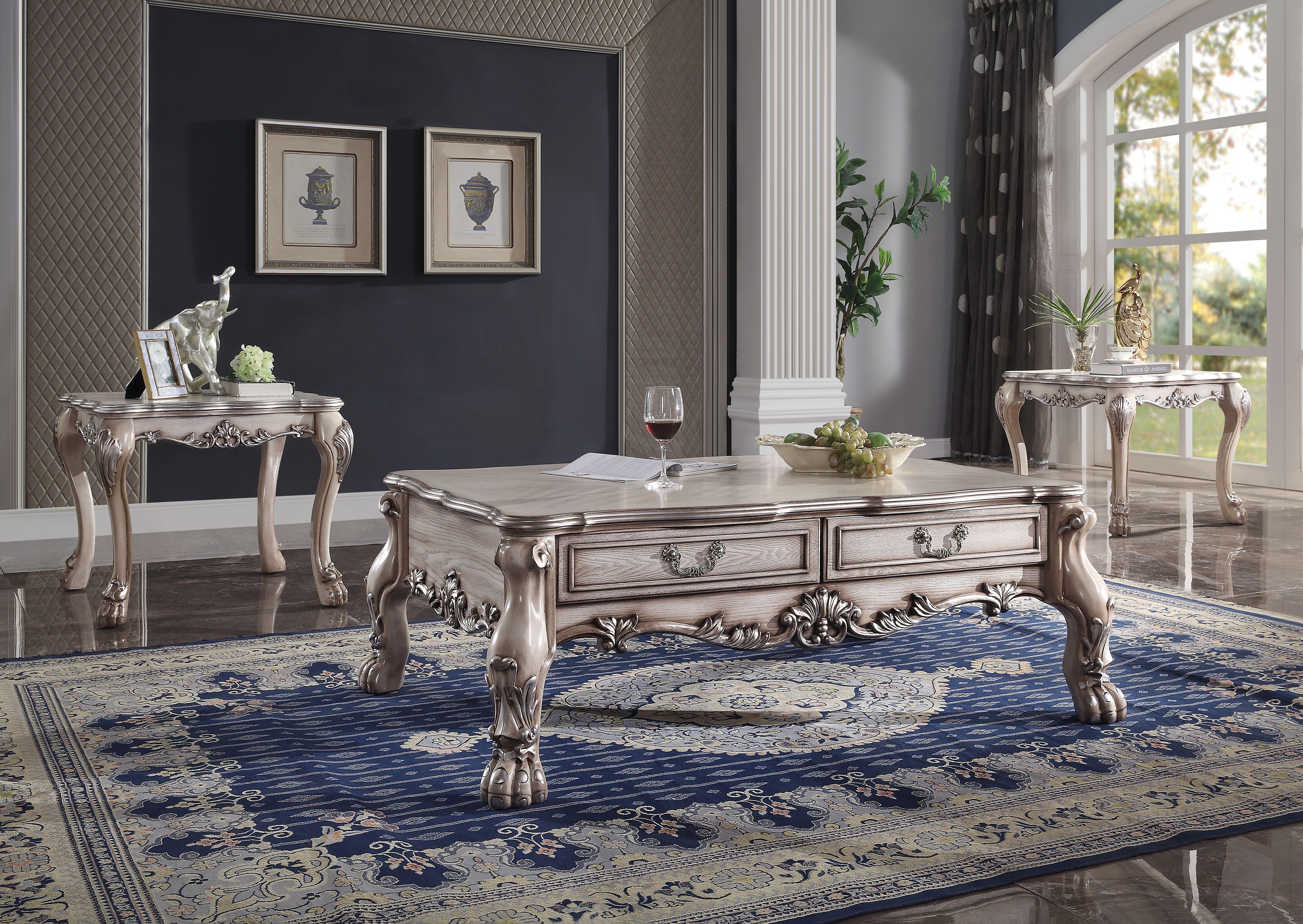 Dresden Vintage Bone White Coffee Table - Image 2