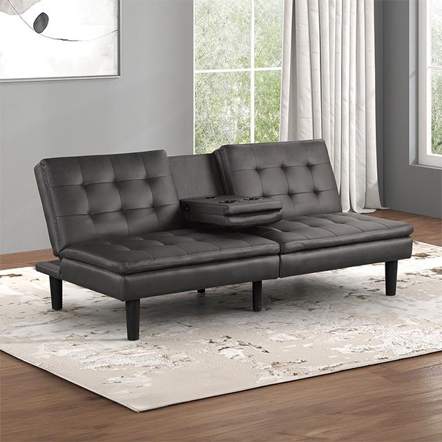 Eidsberg Futon Sofa Bed Orange, Grey, Brown, & Black - Image 2