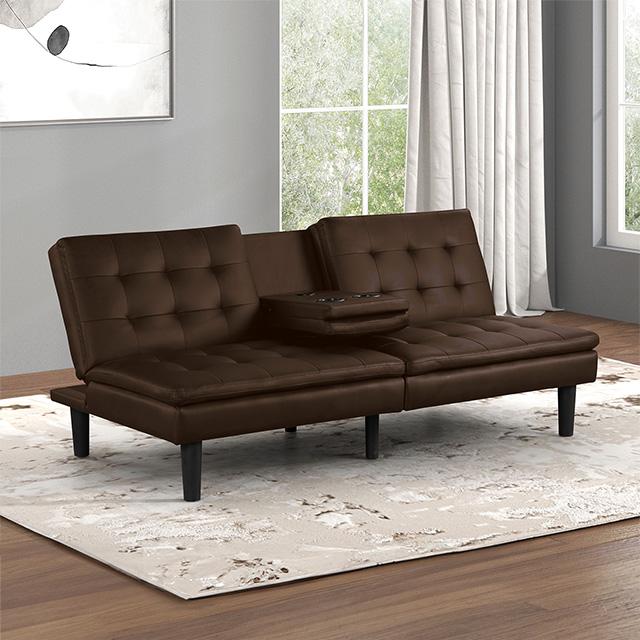 Eidsberg Futon Sofa Bed Orange, Grey, Brown, & Black - Image 3