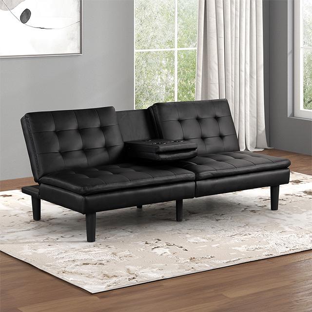 Eidsberg Futon Sofa Bed Orange, Grey, Brown, & Black - Image 4