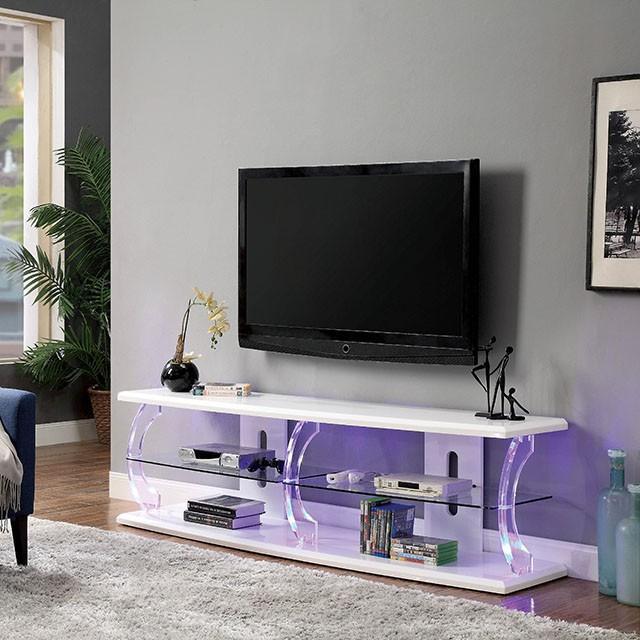 Ernst White/Clear 60" TV Stand - Image 2