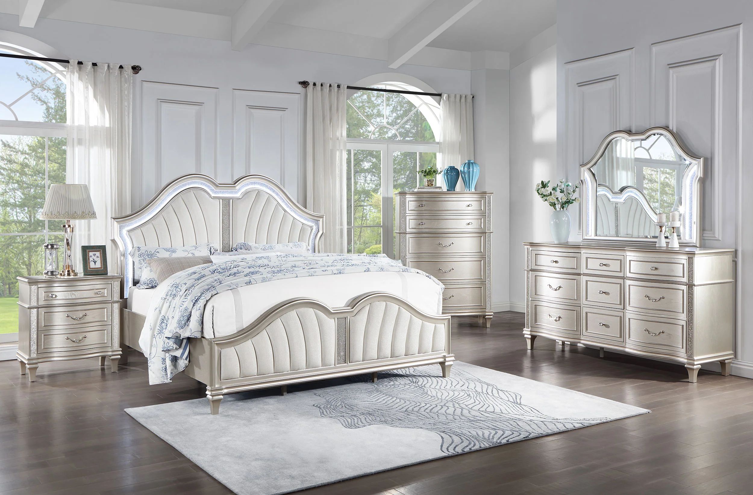 Evangeline Panel Bed with LED Lighting - Image 12