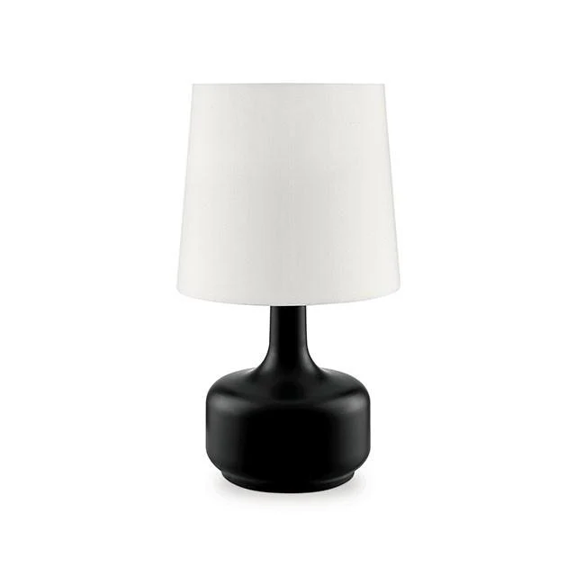 Farah Black 17"H Matte Black Table Lamp