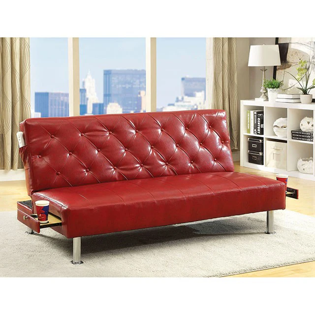 Farel Futon Sofa Red & White - Image 2