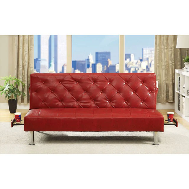 Farel Futon Sofa Red & White - Image 3