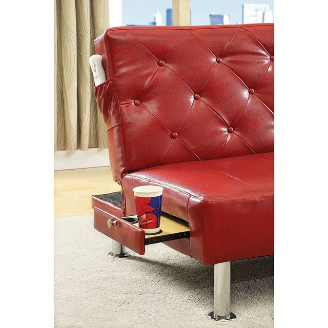 Farel Futon Sofa Red & White - Image 5