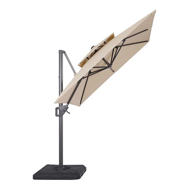 Fida 8 Ft Square Umbrella w/ Double Top + 37" Large Base - Image 4