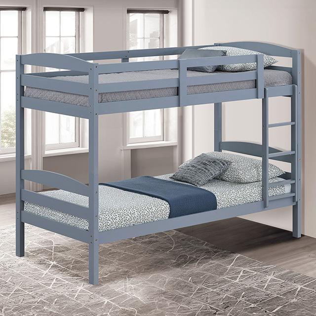 Finsbury Twin Twin Bunk Bed Espresso, Grey & White - Image 3