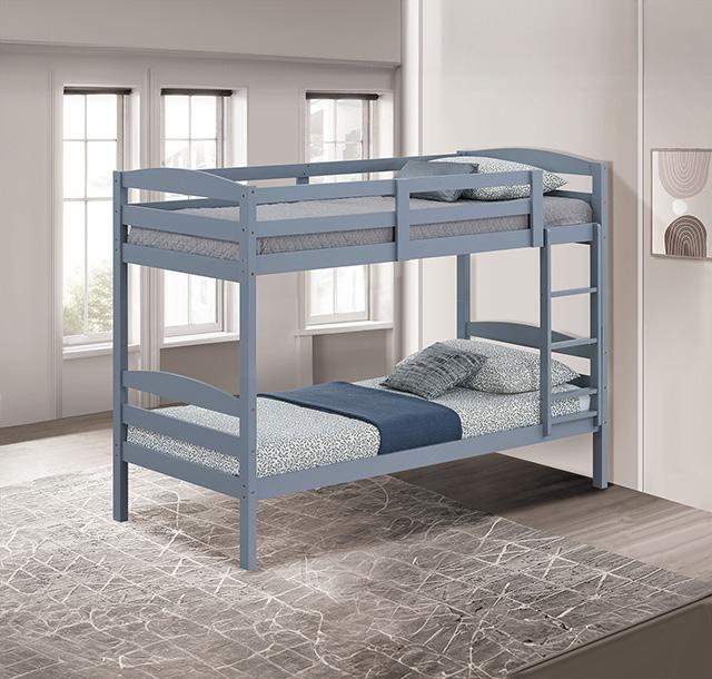 Finsbury Twin Twin Bunk Bed Espresso, Grey & White - Image 4