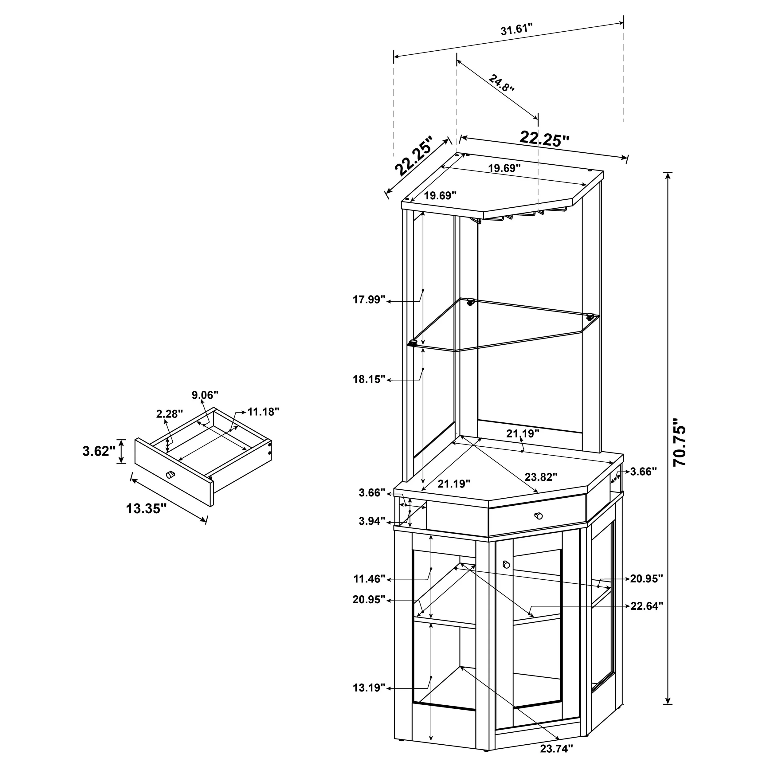 Alviso Corner Bar Cabinet - Image 11