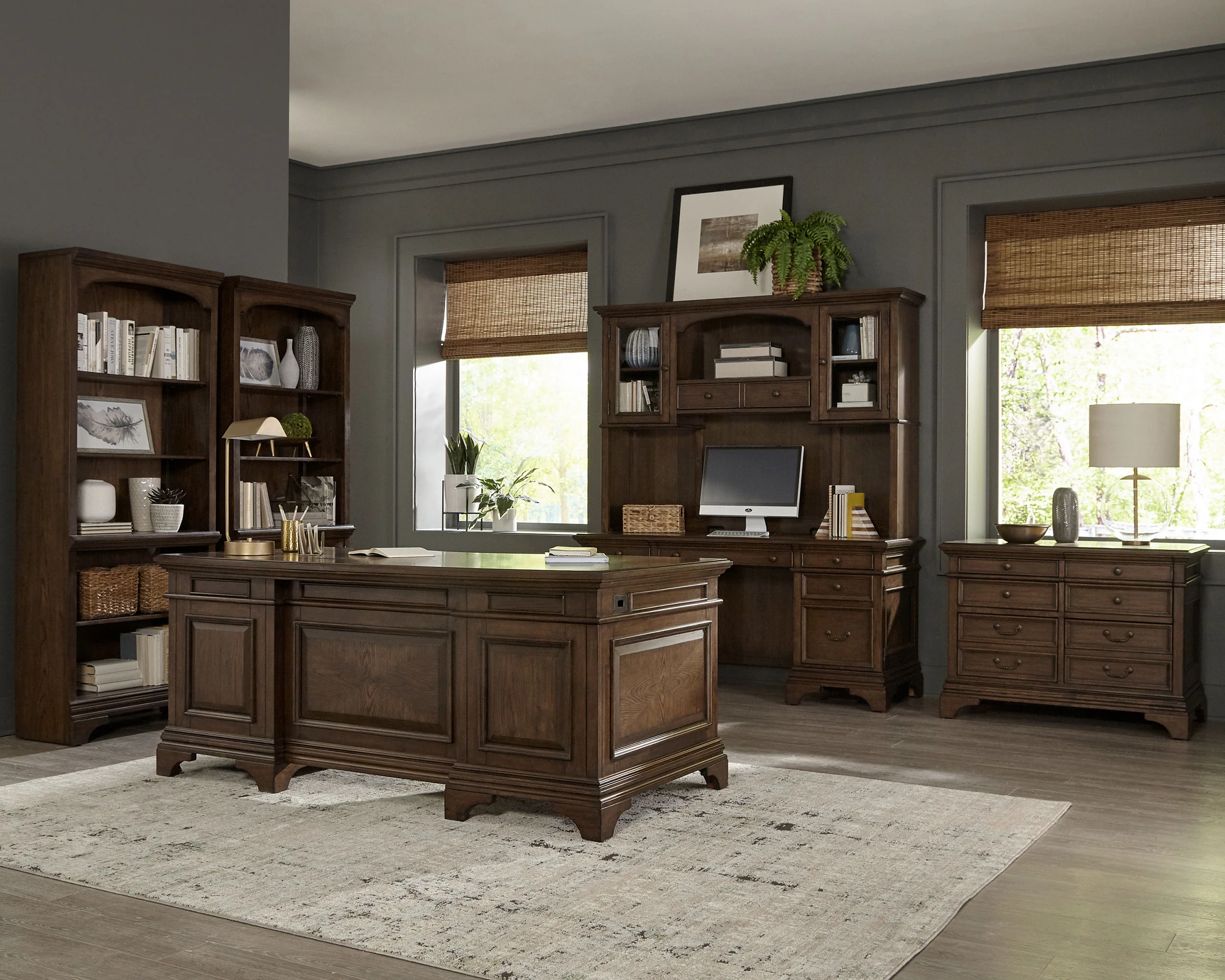 Hartshill Credenza Desk with Hutch - Image 17