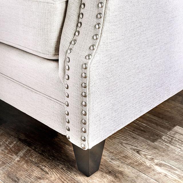 Giovanni Beige/Blue Love Seat - Image 5