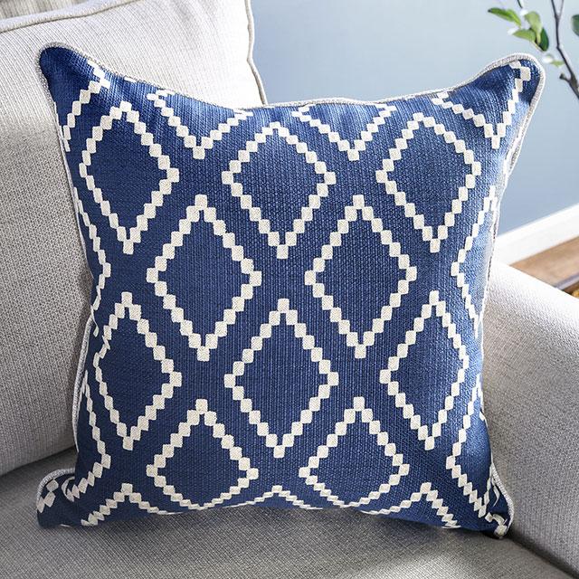 Giovanni Beige/Blue Love Seat - Image 6