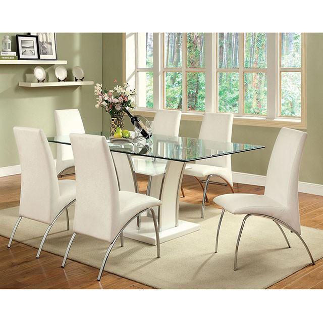 Glenview White/Chrome Dining Table - Image 2