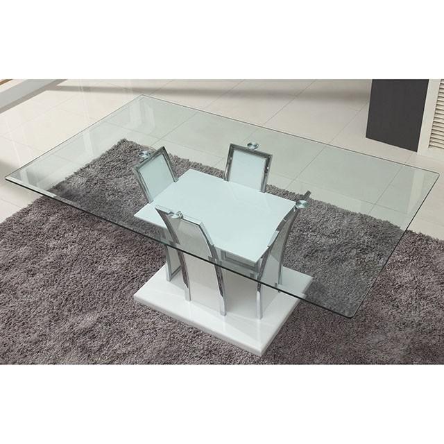 Glenview White/Chrome Dining Table - Image 3