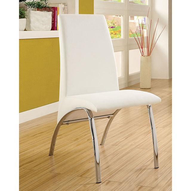 Glenview White/Chrome Dining Table - Image 4