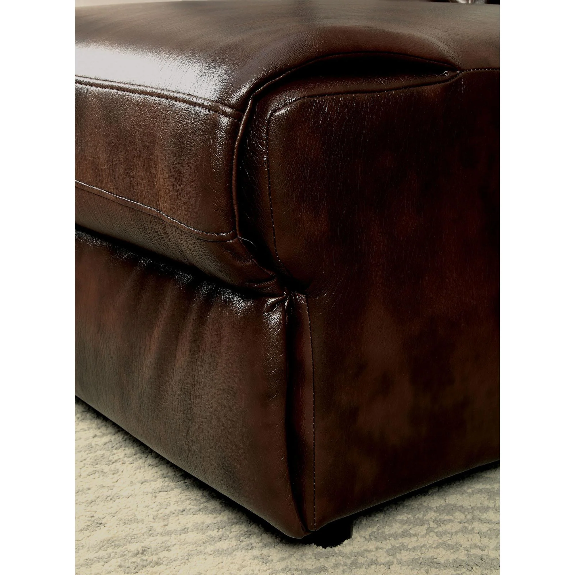 Hardy Brown Sectional w/ Console, Brown - Image 3