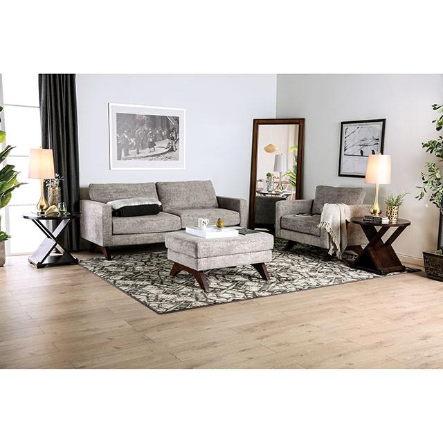 Harlech Gray Ottoman - Image 2