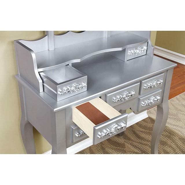 Harriet Silver Vanity w/ Stool - Image 3