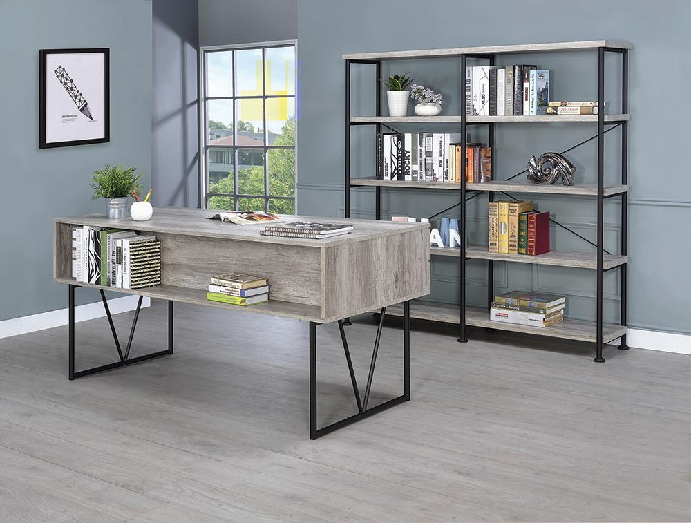 Analiese 4-drawer Writing Desk Grey Driftwood - Image 2