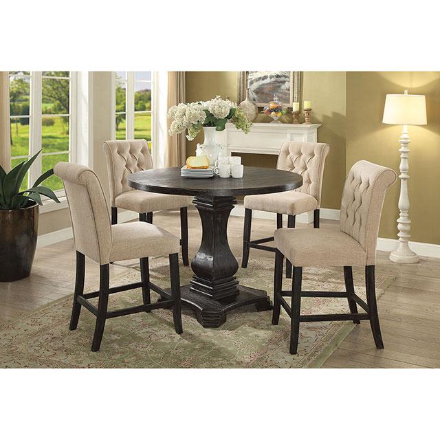 Izzy Beige/Antique Black Counter Ht. Chair, Ivory (2/CTN) - Image 3