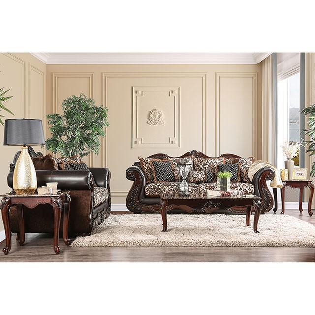 JAMAEL Brown/Espresso Love Seat - Image 2