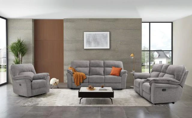 JOSIAS Glider Recliner, Light Gray Fabric - Image 2