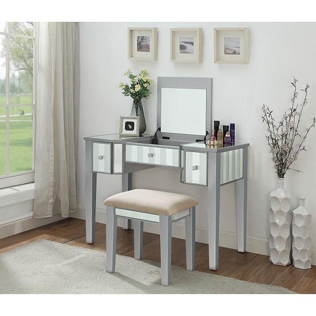 Joyce Silver Vanity w/ Stool - Image 2