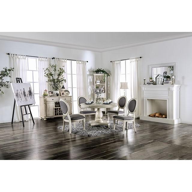 Kathryn Antique White Round Dining Table, Antique White - Image 2
